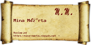 Mina Márta névjegykártya